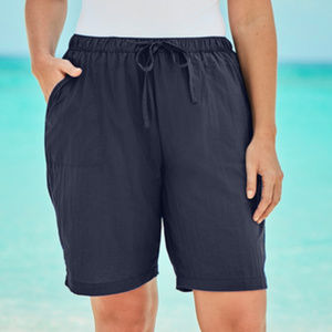 woman within swim shorts